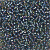 SEED BEAD, MIYUKI, 11/0 SILVERLINED GRAY AB (RR1021). SOLD PER PACK OF 10GM.