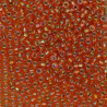 SEED BEAD, MIYUKI, 11/0 SILVERLINED ORANGE AB (RR1008). SOLD PER PACK OF 10GM.