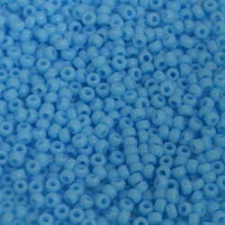 SEED BEAD, MIYUKI, 11/0 OPAQUE LIGHT BLUE (RR413). SOLD PER PACK OF 10GM.