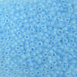 SEED BEAD, MIYUKI, 11/0 BLUE CEYLON (RR523). SOLD PER PACK OF 10GM.