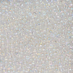 SEED BEAD, MIYUKI, 11/0 TRANSPARENT CRYSTAL AB (RR250). SOLD PER PACK OF 10GM.