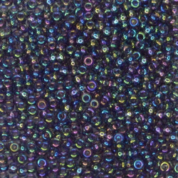 SEED BEAD, MIYUKI, 11/0 TRANSPARENT RAINBOW (RR293). SOLD PER PACK OF 10GM.