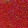 SEED BEAD, MIYUKI, 11/0 TRANSPARENT FUCHSIA AB (RR254). SOLD PER PACK OF 10GM.