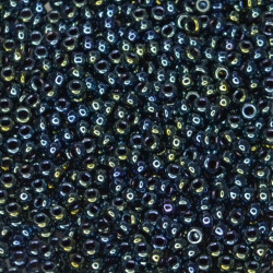 SEED BEAD, MIYUKI, 11/0 METALLIC GUNMETAL IRIS (RR456). SOLD PER PACK OF 10GM.
