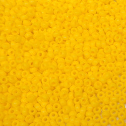 SEED BEAD, MIYUKI, 11/0 OPAQUE GOLDEN YELLOW (RR404D). SOLD PER PACK OF 10GM.