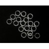 JUMP RING, ROUND, 0.7X4MM, SILVER PLATED BRASS, NICKEL FREE. SOLD PER PACK OF 10GM (APPROX 280PCS).