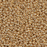 SEED BEAD, MIYUKI, 11/0 GALVANIZED GOLD (RR1052). SOLD PER PACK OF 10GM.