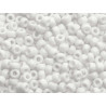SEED BEAD, MIYUKI 8/0 OPAQUE WHITE 402. SOLD PER PACK OF 10GM.