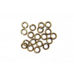 JUMP RING, ROUND, 0.8X4MM, ANTIQUE PLATED BRASS, NICKEL FREE. SOLD PER PACK OF 10GM (APPROX 220PCS).