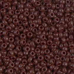 SEED BEAD, MIYUKI 8/0 OPAQUE CHOCOLATE 409. SOLD PER PACK OF 10GM.