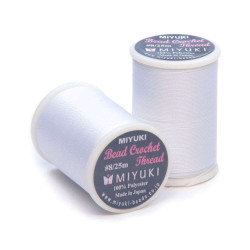 MIYUKI, CROCHET THREAD, SIZE 8 (0.45MM), WHITE. SOLD PER SPOOL OF 25M.
