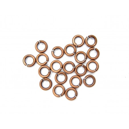JUMP RING, ROUND, 0.8X4MM, COPPER PLATED BRASS, NICKEL FREE. SOLD PER PACK OF 50GM (APPROX 1120PCS).