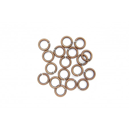 JUMP RING, ROUND, 0.8X5MM, COPPER PLATED BRASS, NICKEL FREE. SOLD PER PACK OF 50GM (APPROX 880PCS).