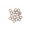 JUMP RING, ROUND, 0.8X5MM, COPPER PLATED BRASS, NICKEL FREE. SOLD PER PACK OF 50GM (APPROX 880PCS).
