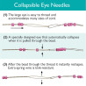 COLLAPSIBLE EYE NEEDLE 2.5" HEAVY 4PCS