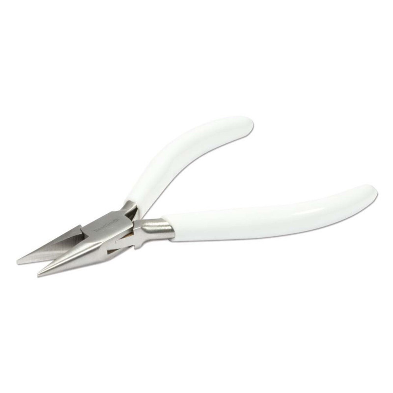 PLIER, CHAIN NOSE W/SPRING WHITE HANDLE 130MM