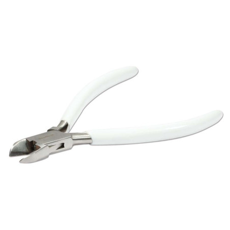 PLIER, SIDE CUTTER W/SPRING WHITE HANDLE 130MM