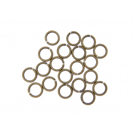 JUMP RING, ROUND, 0.8X6MM, ANTIQUE PLATED BRASS, NICKEL FREE. SOLD PER PACK OF 50GM (APPROX 700PCS).