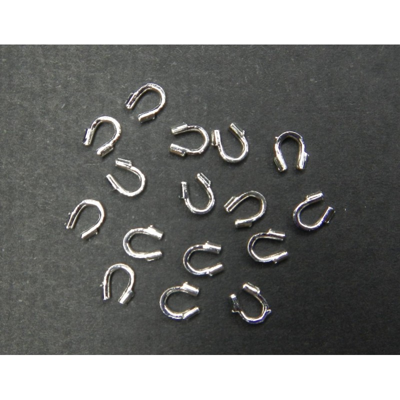 CORD GUARD, 4X5MM, SILVER PLATED BRASS, NICKEL FREE. SOLD PER PACK OF 50.