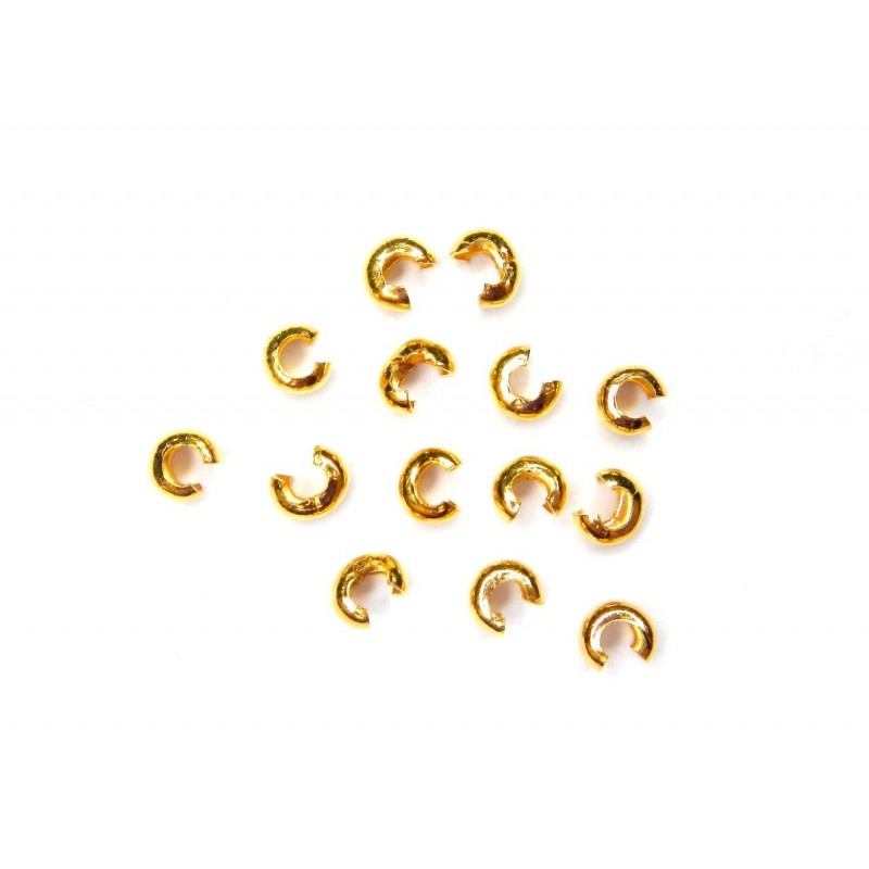 CRIMP COVER, 3.2MM, RHODIUM PLATED BRASS, NICKEL FREE. SOLD PER PACK OF 100.