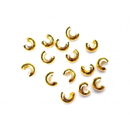 CRIMP COVER, 4.0MM, GOLD PLATED BRASS, NICKEL FREE. SOLD PER PACK OF 100.