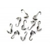 BEAD TIP, 3.0MM, BOTTOMFOLD, HOOK-ON, GUN PLATED, IRON BASE. SOLD PER PACK OF 100.