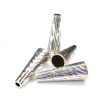 BEADCONE, 11X28MM, ANTIQUE SILVER. SOLD PER PACK OF 6.
