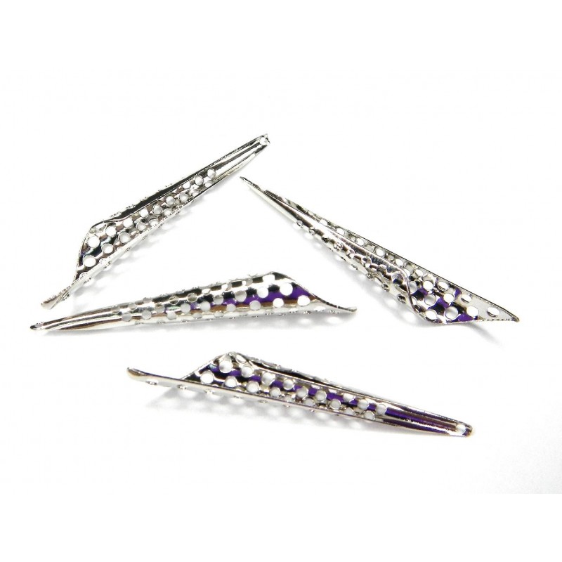 ENDCONE, 5X44MM, RHODIUM PLATED, NICKEL FREE. SOLD PER PACK OF 10.