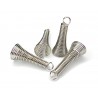 BEADCONE, 9X25MM, RHODIUM PLATED. SOLD PER PACK OF 25.