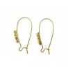 EARWIRE, KIDNEY, 15X33MM, GOLD PLATED WITH RHINESTONES. SOLD PER PACK OF 10.