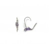 EAR HOOK, LEVERBACK, 10X16MM, RHODIUM PLATED WITH SHELL.SOLD PER PACK OF 20.