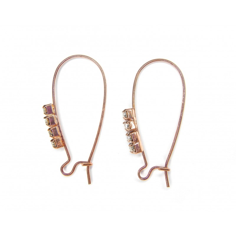 EARWIRE, KIDNEY, 15X33MM, COPPER PLATED. SOLD PER PACK OF 10.