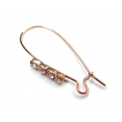 EARWIRE, KIDNEY, 15X33MM, COPPER PLATED. SOLD PER PACK OF 10.