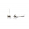EARSTUD, 13MM LONG WITH 4MM CUP, RHODIUM PLATED BRASS, NICKEL FREE. SOLD PER PACK OF 50.