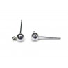 EARSTUD, 4MM ROUND BALL WITH LOOP, 15MM LONG, RHODIUM PLATED, NICKEL FREE. SOLD PER PACK OF 20.