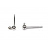 EARSTUD, 3MM ROUND BALL WITH LOOP, 13MM LONG, RHODIUM PLATED, NICKEL FREE. SOLD PER PACK OF 10.