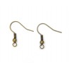 EARWIRE, FISHHOOK WITH 3MM BALL AND 4MM COIL, ANTIQUE PLATED BRASS, NICKEL FREE. SOLD PER PACK OF 100.
