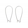 EARWIRE, KIDNEY, 16X37MM, RHODIUM PLATED. SOLD PER PACK OF 100.