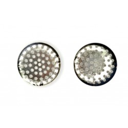 BROOCH, PERFORATED DISK, 25MM, RHODIUM PLATED. SOLD PER PACK OF 50.